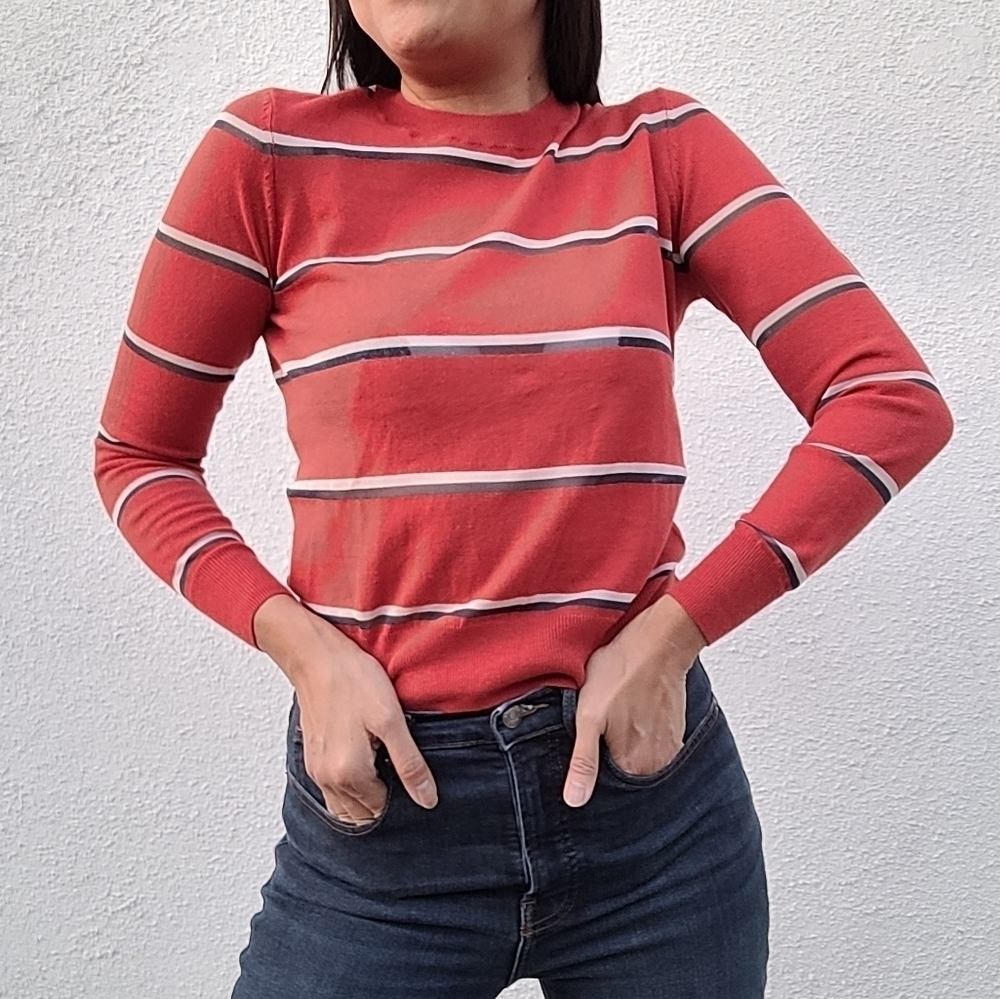 27 Miles Malibu Stripe Lightweight Crop Sweater
